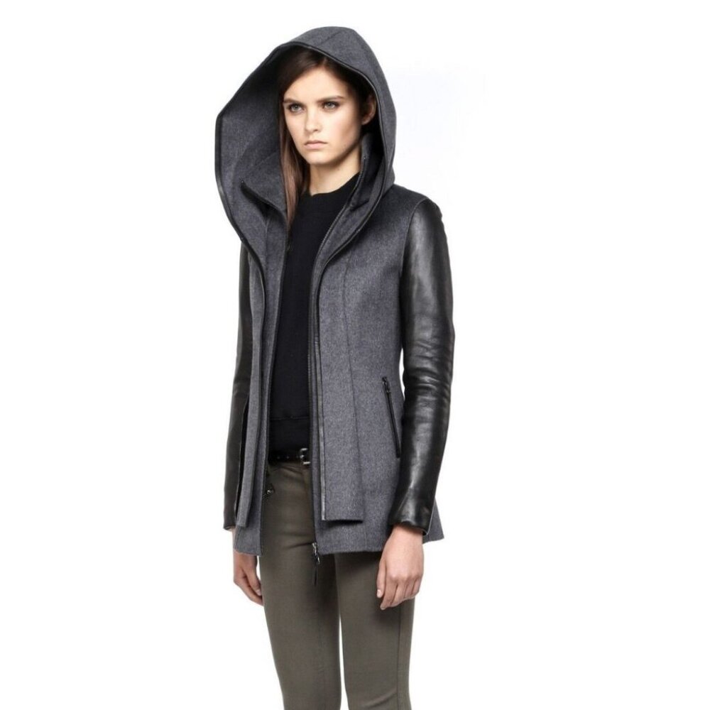 Mackage Edith with Leather Sleeves Coat Black Size XS